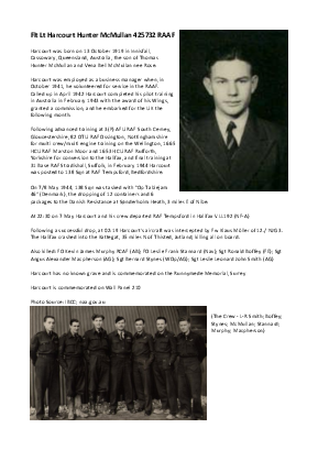 A preview of a PDF biography for McMullan, Harcourt Hunter